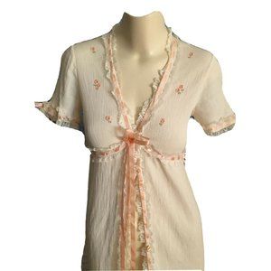 Vintage Embroidered Dressing Gown Robe, Dorelle of
